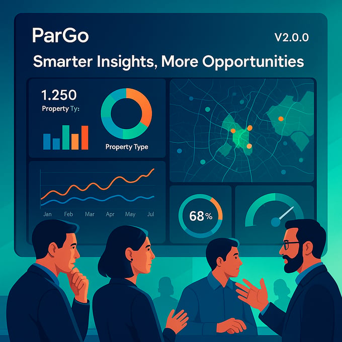 The image features a sleek modern digital interface showcasing a V200 ParGo platform A vibrant dashboard displays various analytics and data visualiza-2